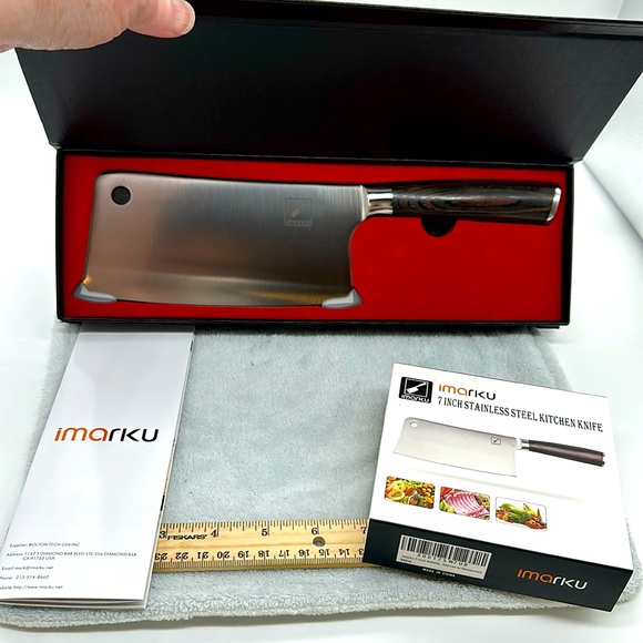 imarku Cleaver Meat Knife 7”SW7UB-Stainless Steel German High Carbon - Picture 1 of 16